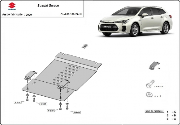 Protection convertisseur catalytique/cat lock  en aluminium Suzuki Swace