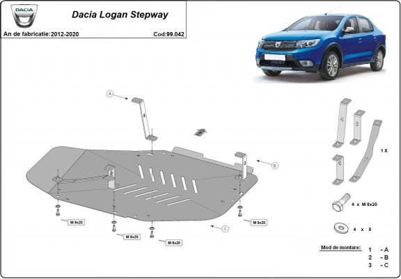 Cache de protection de réservoir Dacia Logan Stepway