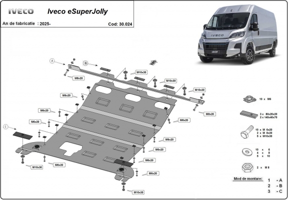 Cache sous moteur et de la boîte de vitesse Iveco eSuperJolly