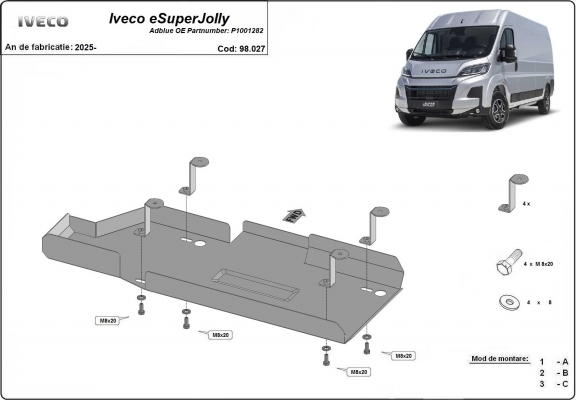 Cache de protection réservoir AdBlue Iveco eSuperJolly