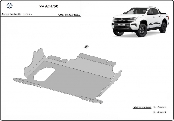 Cache sous moteur et de la boîte de vitesse Volkswagen Amarok Aluminium