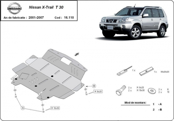 Cache sous moteur et de la boîte de vitesse Nissan X-Trail T30