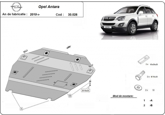 Cache sous moteur et de la boîte de vitesse Opel Antara