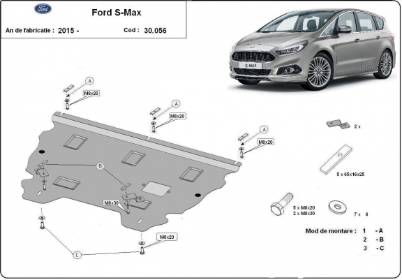 Cache sous moteur et de la boîte de vitesse Ford S-Max