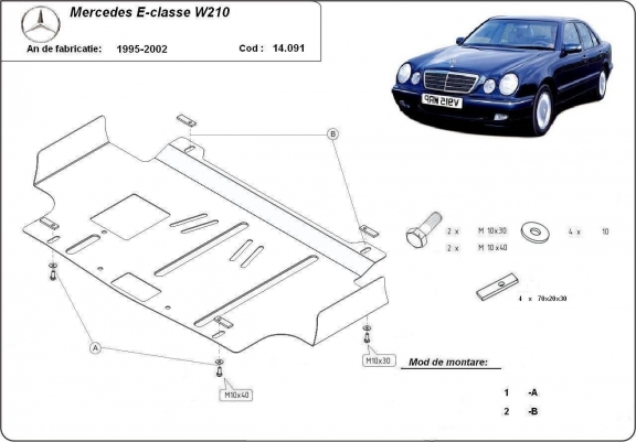 Cache Sous Moteur Mercedes E-Classe W210