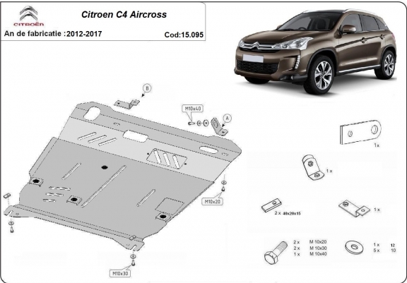 Cache sous moteur et de la boîte de vitesse Citroen C4 Aircross
