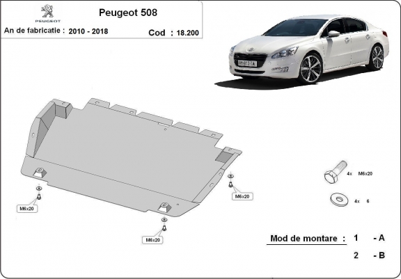 Cache sous moteur et de la boîte de vitesse Peugeot 508