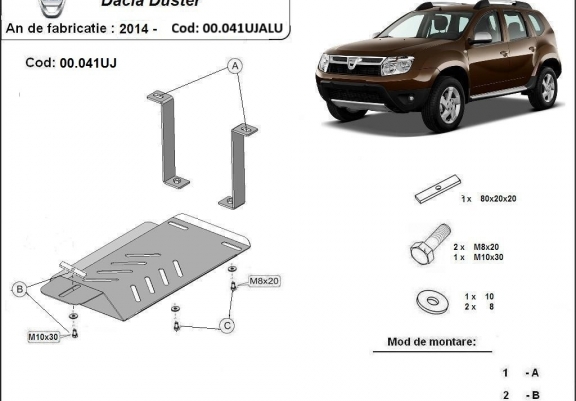 Cache de protection du différentiel Dacia Duster 4x4