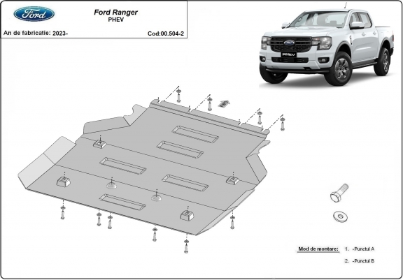 Cache de protection de la boîte de vitesse Ford Ranger