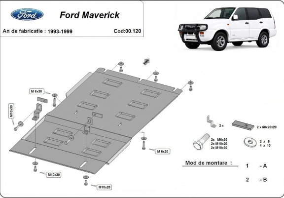 Cache de protection de la boîte de vitesse Ford Maverick 