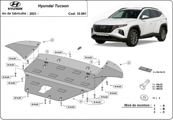 Cache sous moteur et de la boîte de vitesse Hyundai Tucson