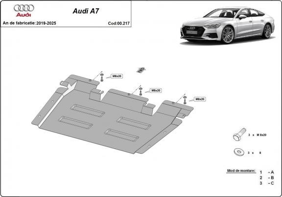 Cache de protection de la boîte de vitesse Audi A7 A7