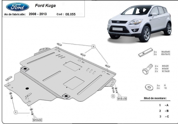 Cache sous moteur et de la boîte de vitesse Ford Kuga