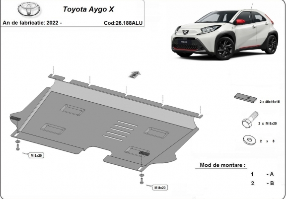 Cache sous moteur et de la boîte de vitesse Toyota Aygo X Aluminium