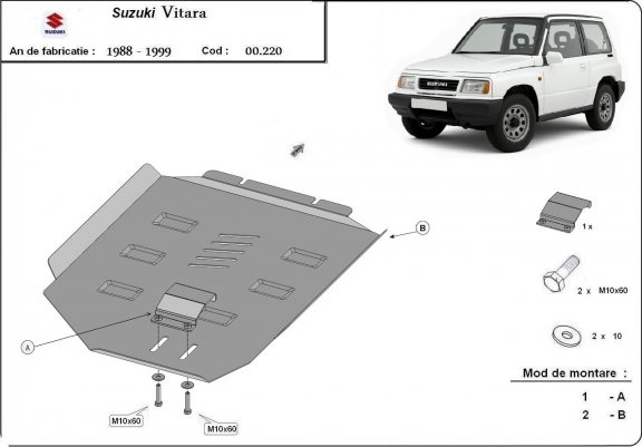 Cache de protection de la boîte de vitesse Suzuki Vitara