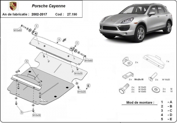 Cache Sous Moteur Porsche Cayenne