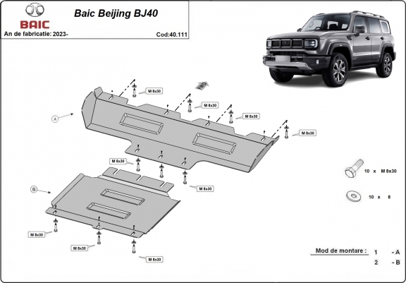 Cache Sous Moteur Baic Beijing BJ40