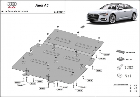 Cache sous moteur et de la radiateur Audi A6