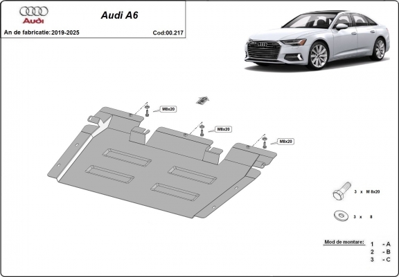 Cache de protection de la boîte de vitesse Audi A6 A6