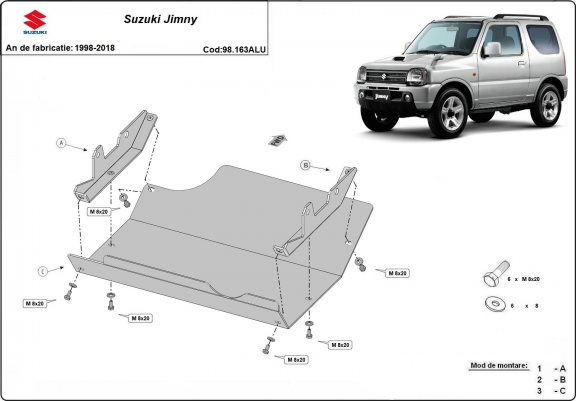 Cache sous moteur et de la boîte de vitesse Suzuki Jimny - aluminium