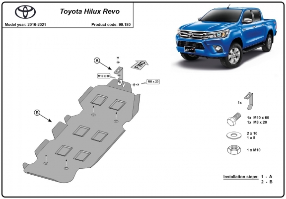 Cache de protection de réservoir Toyota Hilux Revo
