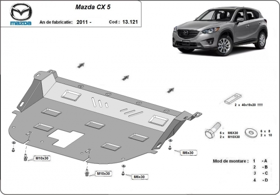 Cache sous moteur et de la boîte de vitesse Mazda CX5