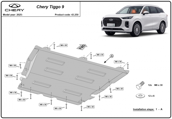 Cache sous moteur et de la radiateur Chery Tiggo 9