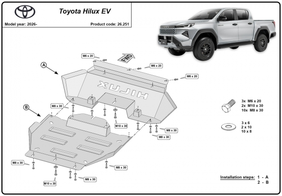 Cache Sous moteur Toyota Hilux EV