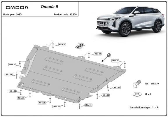 Cache sous moteur et de la radiateur Omoda 9
