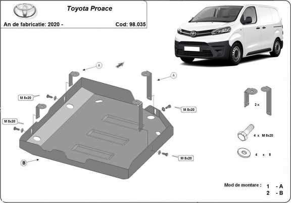 Cache de protection réservoir AdBlue Toyota Proace