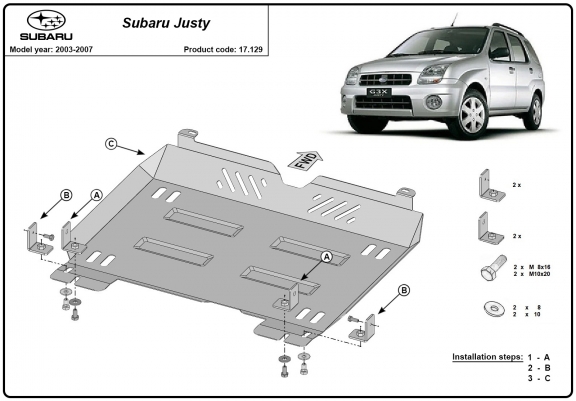 Cache Sous Moteur Subaru Justy