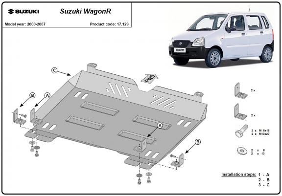 Cache sous moteur et de la boîte de vitesse Suzuki Wagon R+