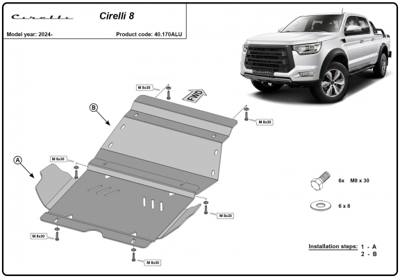 Cache Sous Moteur Cirelli 8- Aluminium
