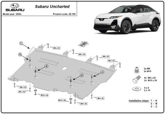 Cache sous moteur et de la boîte de vitesse Subaru Uncharted