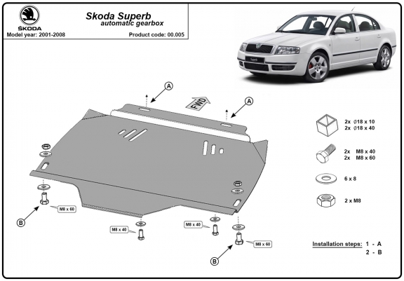 Cache de protection de la boîte de vitesse Skoda Superb - automatique