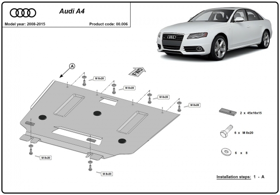 Cache de protection de la boîte de vitesse Audi A4 4  B8