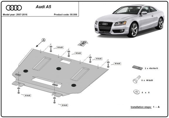 Cache de protection de la boîte de vitesse Audi A5