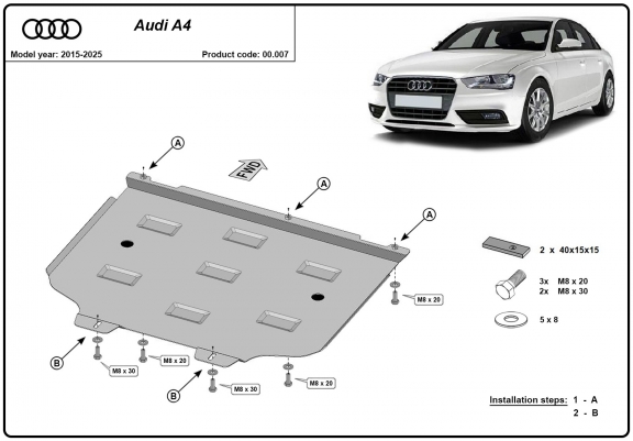 Cache de protection de la boîte de vitesse Audi A4 B9
