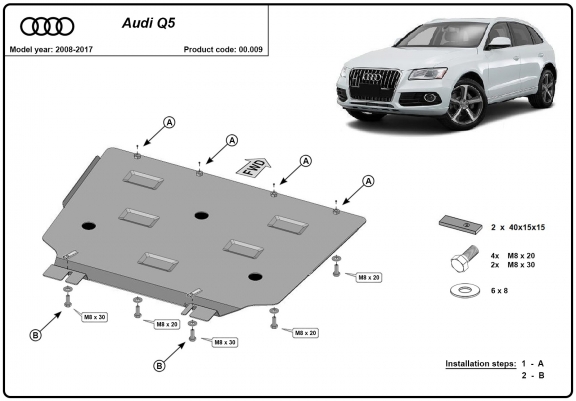 Cache de protection de la boîte de vitesse Audi Q5
