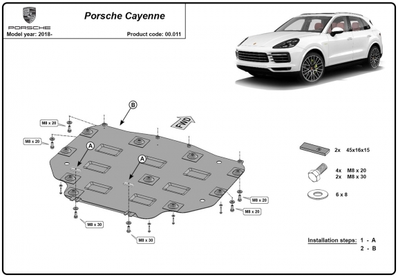 Cache de protection de la boîte de vitesse Porsche Cayenne