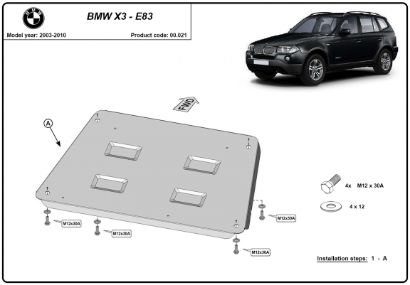 Cache Sous Moteur BMW X3 E83