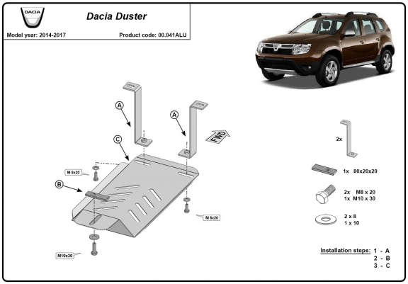 Cache de protection du différentiel Dacia Duster 4x4