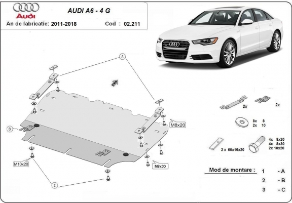 Cache sous moteur et de la radiateur Audi A6