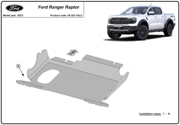 Cache sous moteur Ford Ranger Raptor Aluminium