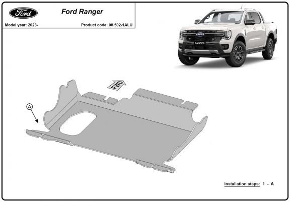 Cache sous moteur Ford Ranger Aluminium