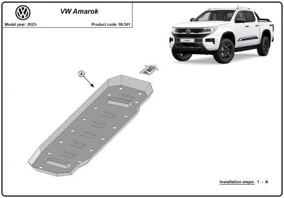 Cache de protection de réservoir Volkswagen Amarok 2 