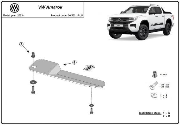 Cache de protection de filtre à carburant Volkswagen Amarok - Aluminium