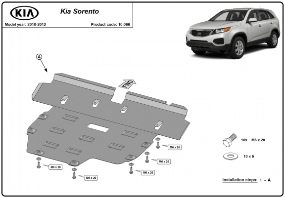 Cache sous moteur et de la boîte de vitesse Kia Sorento XM ( Fase I )