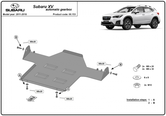 Cache de protection de la boîte de vitesse automatique Subaru XV