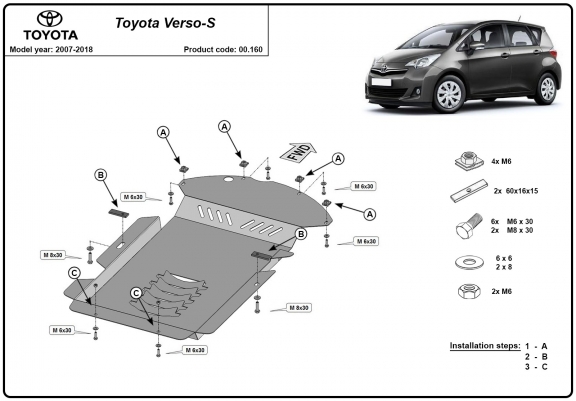Protection convertisseur catalytique/cat lock Toyota Verso-S
